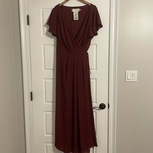 David’s Bridal bridesmaids dress in WINE
